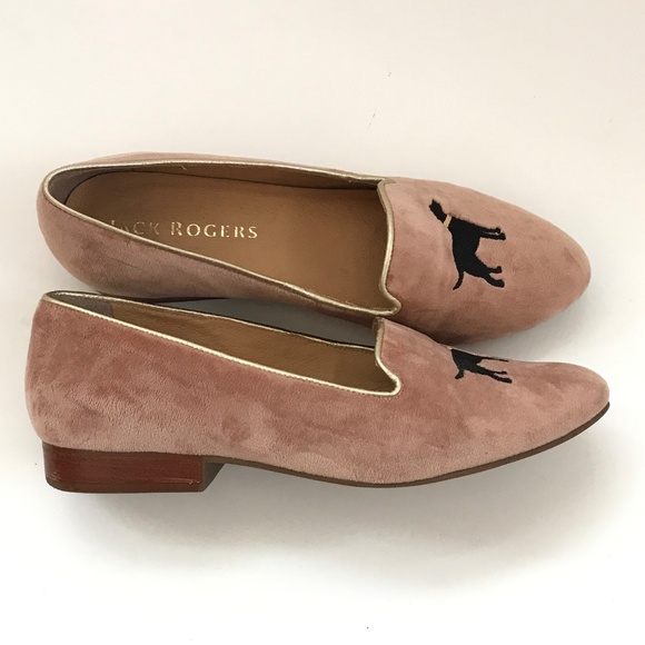 Jack Rogers Pink Velvet Embroidered Dog Loafers - Picture 8 of 15